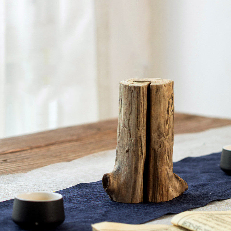 Vaso in legno naturale zen