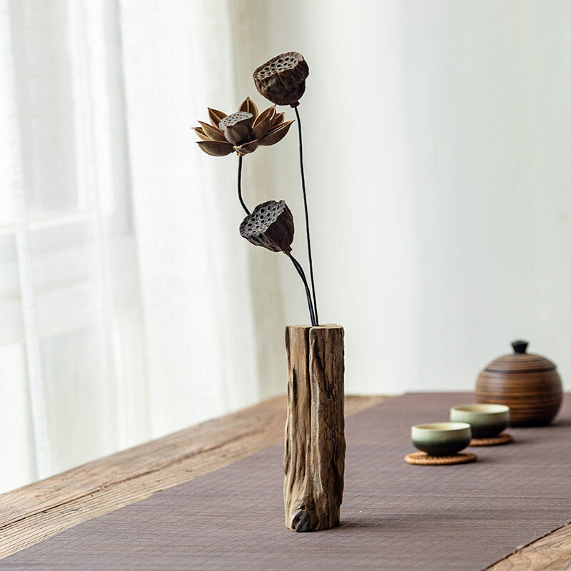 Vaso in legno naturale zen