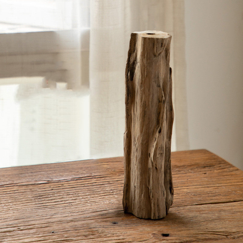 Vaso in legno naturale zen